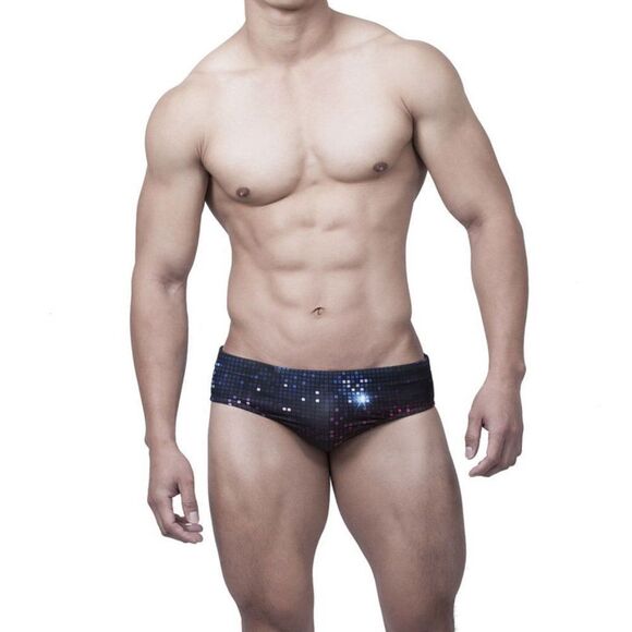Men's Padded Disco Swim Briefs Pouch Push Up Cup Enhancing M - Picture 2 of 11